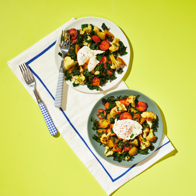 Photo of Vegetable breakfast hash with poached eggs by WW