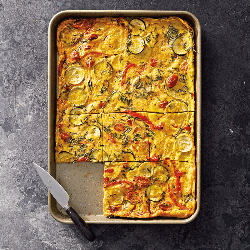 Tray bake veggie frittata