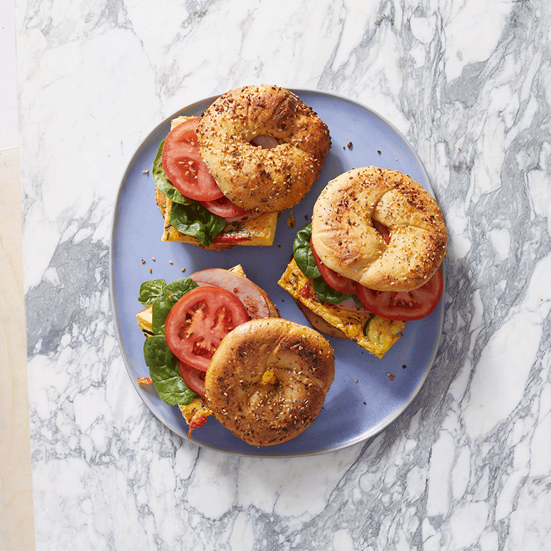 Frittata bagel sandwich