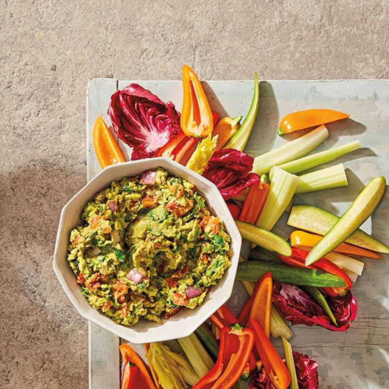 Gemüse mit gerösteter Guacamole