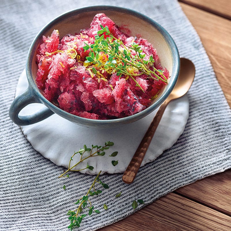 Heidelbeer-Zitronen-Granita