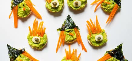 Monster mash avocado snacks