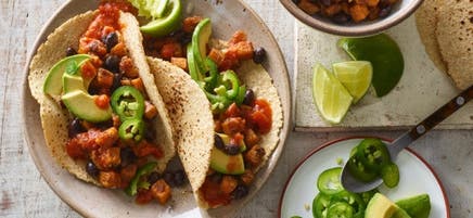 Sweet potato and black bean tacos