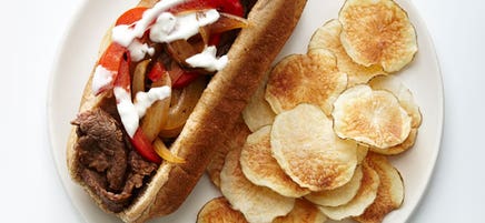 Steak Sandwich with Microwave Potato Chips