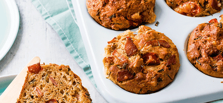 Tomato and bacon breakfast muffins