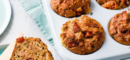Tomato and bacon breakfast muffins