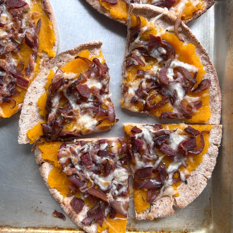 Photo of Butternut & bacon pita pizzas by WW