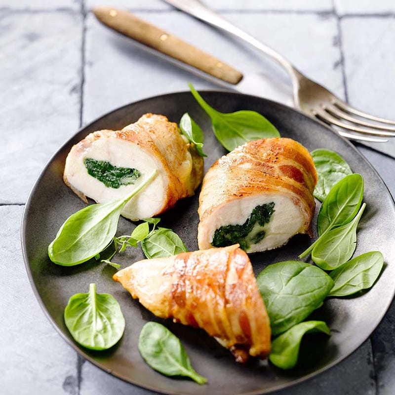 Foto van Gevulde kipfilet met spek en spinazie door WW