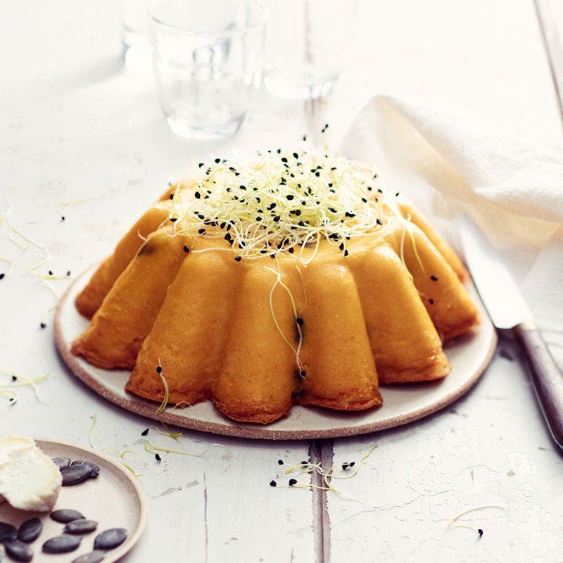 Charlotte de butternut aux graines de courges et Chavignol