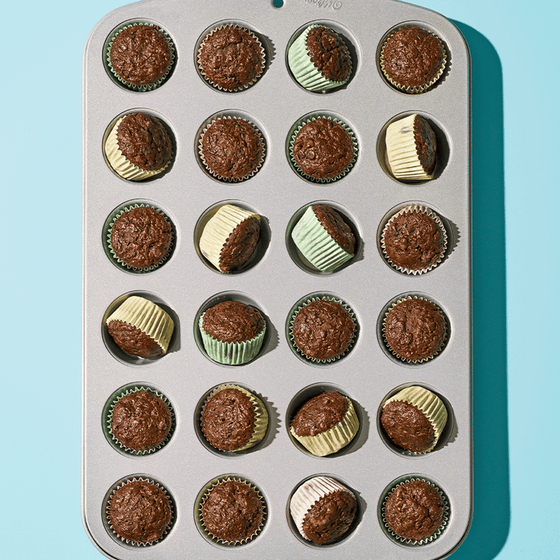 Chocolate zucchini-bread mini muffins