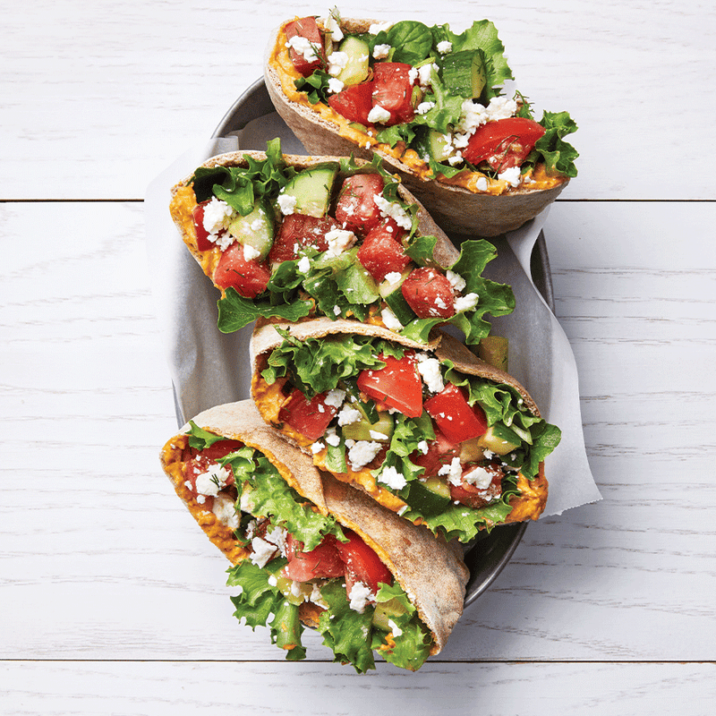 Greek salad pitas