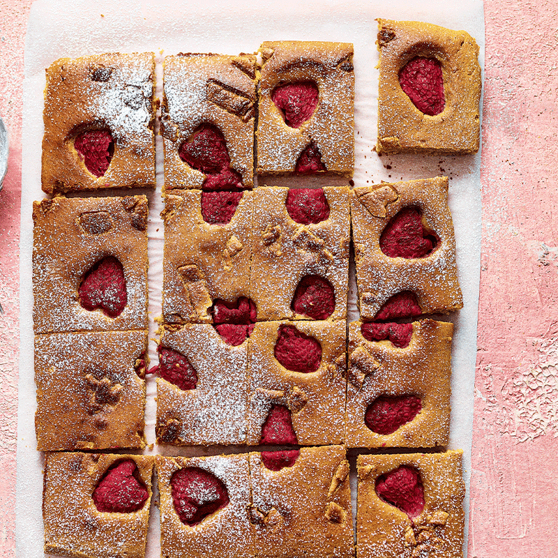Raspberry blondies