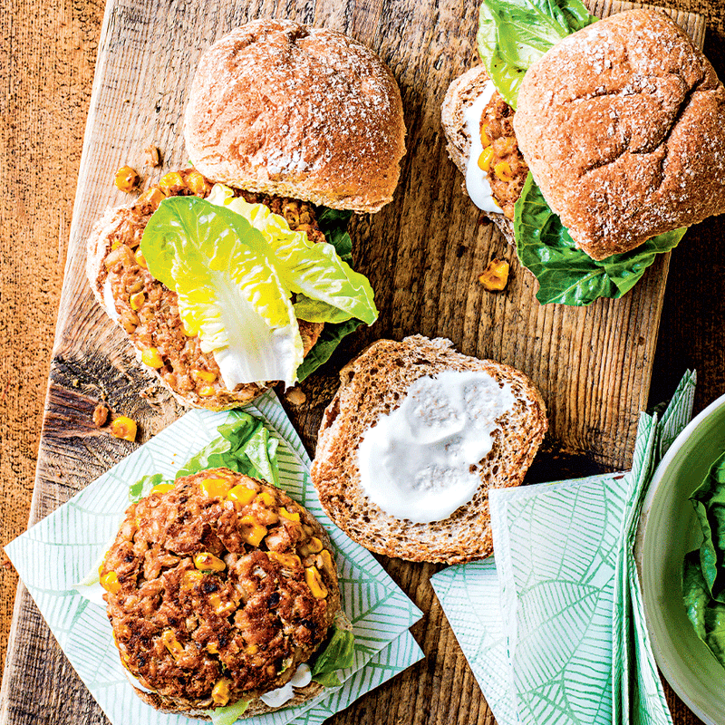 Bean and barley burgers