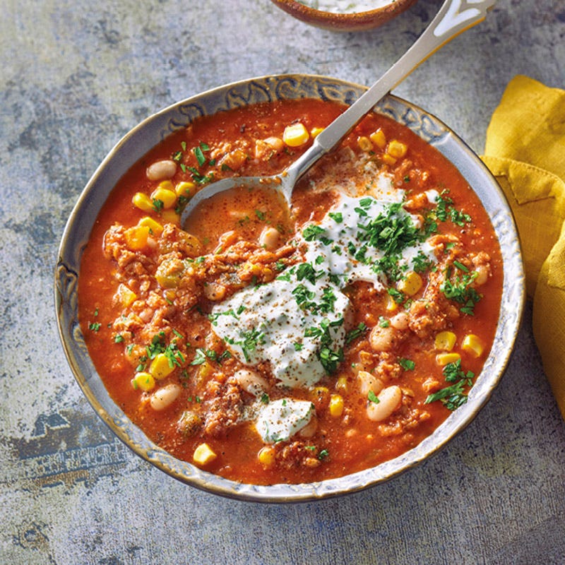 Veggie-Bohnen-Chili mit Mais
