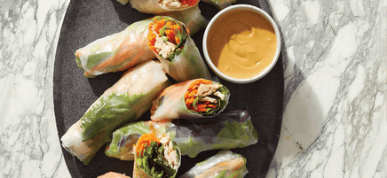 Chicken and veggie summer rolls