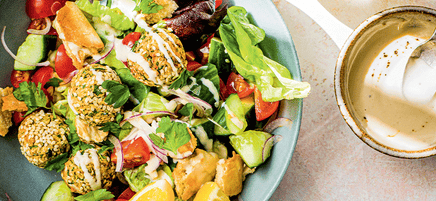 Air fryer falafel salad bowl