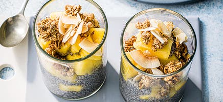 Pineapple and coconut chia seed pots