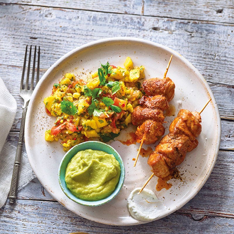 Schweinefiletspiesse mit fruchtiger Salsa