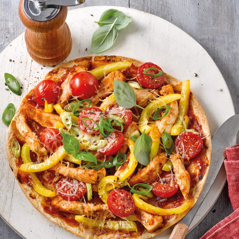 Foto van Snelle pizza met barbecuekip door WW