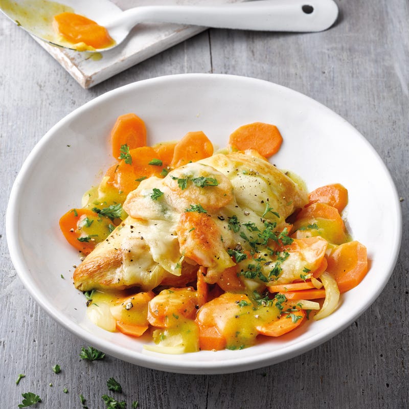 Foto van Gegratineerde kip met curry en wortel door WW