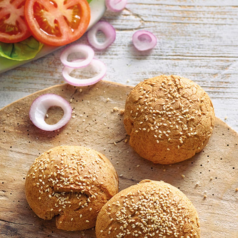 Klassische Vollkorn-Burgerbrötchen