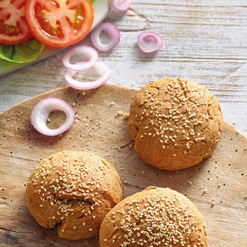 Klassische Vollkorn-Burgerbrötchen