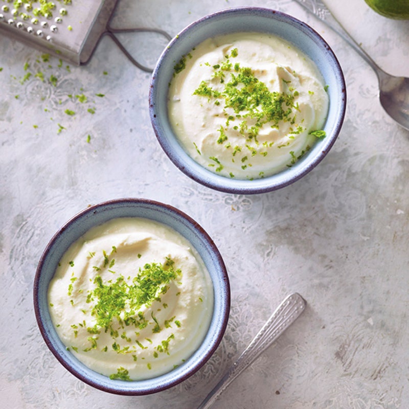 Limettencreme mit weißer Schokolade