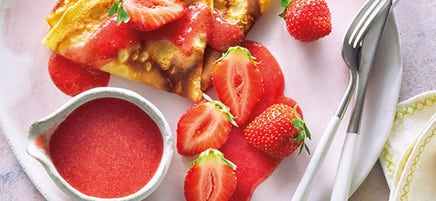 Crêpes au coulis de fraises