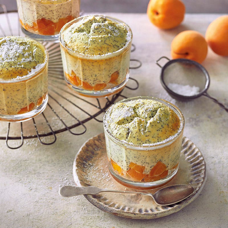 Aprikosen-Mohn-Soufflé