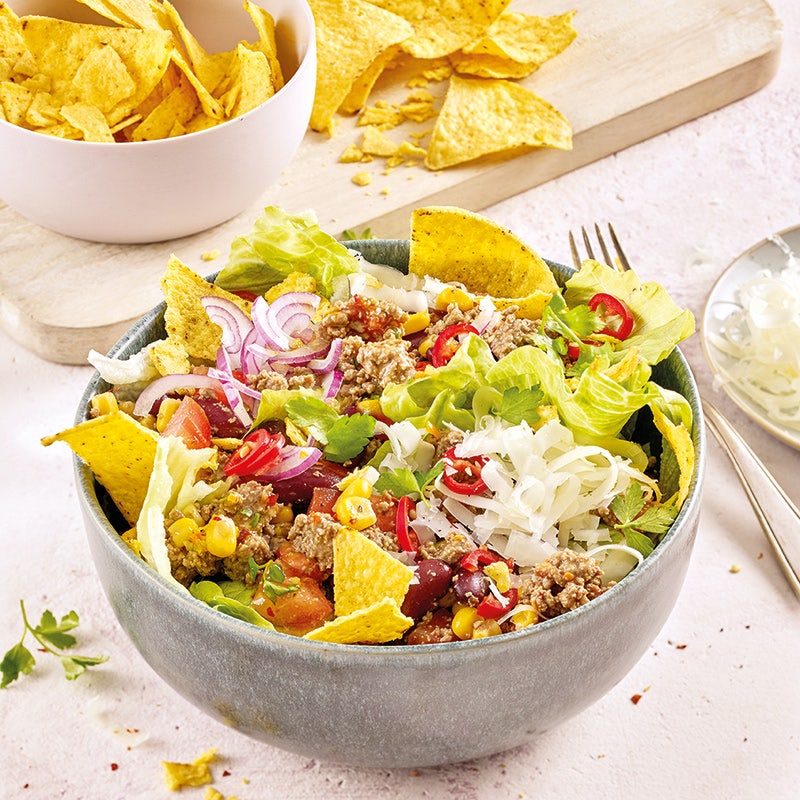 Tacosalat mit Tatar
