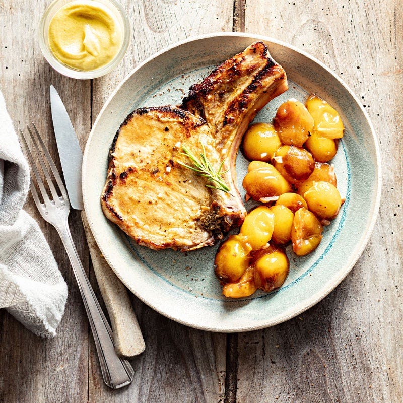 Côte de porc aux mirabelles