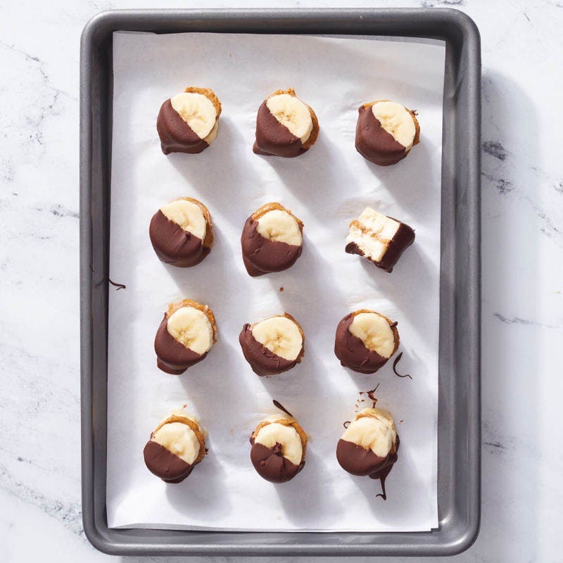 Bouchées glacées banane-choco