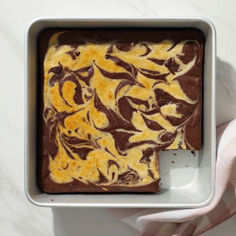 Bownie cheesecake marbré