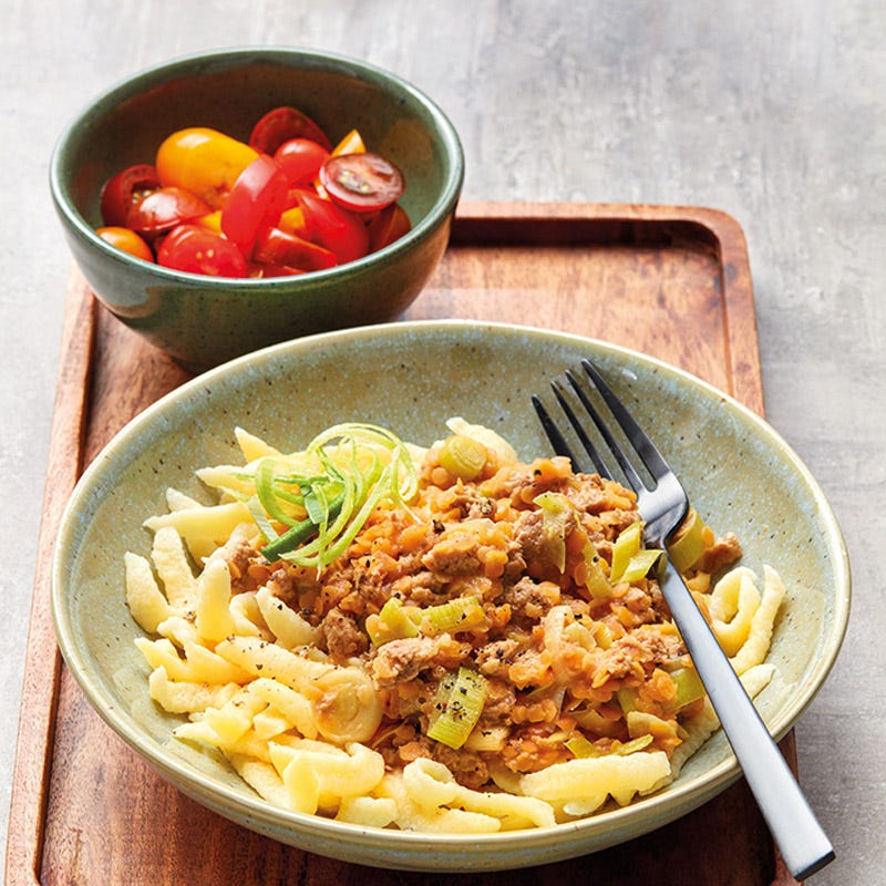 Spätzle mit Linsengemüse