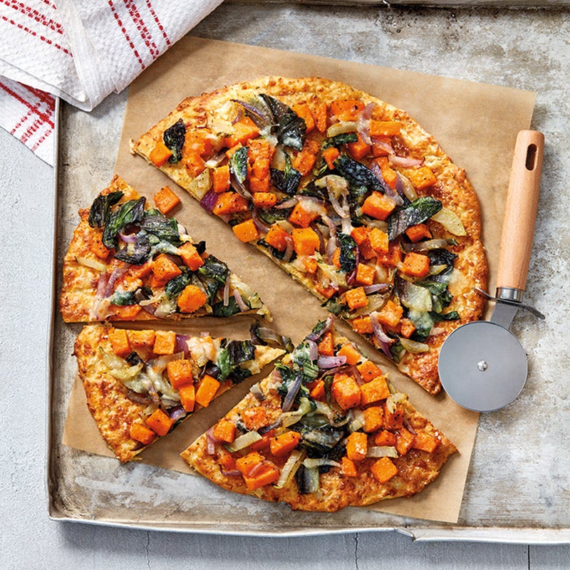 Blumenkohlpizza mit Gemüse