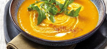 Velouté de carottes à la roquette