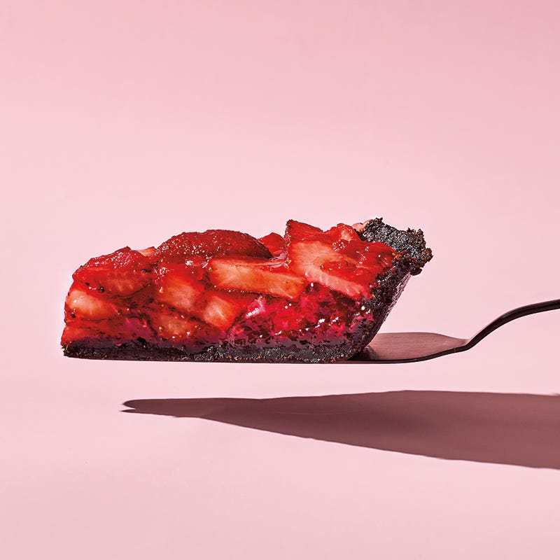 Erdbeerkuchen mit Schokoboden