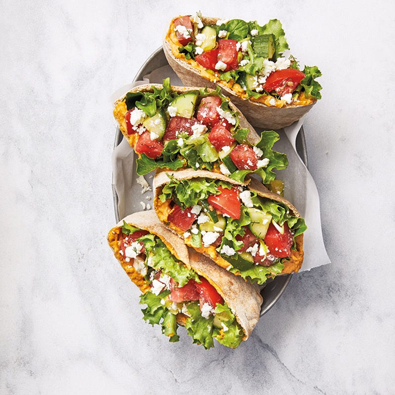 Griechische Salat-Pitas