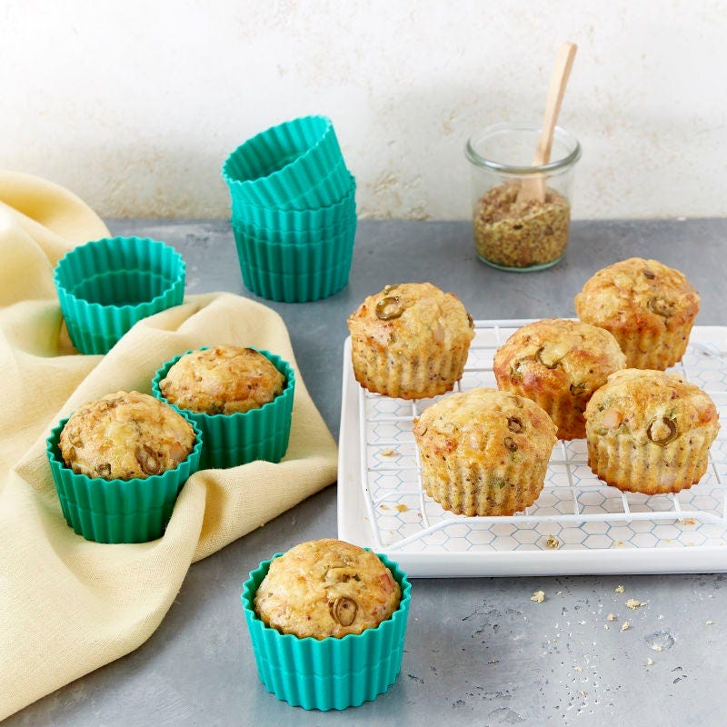 Mini-cakes au poulet et olives vertes