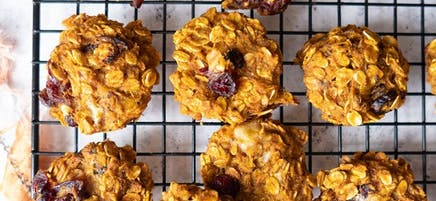 Pumpkin-Oat-Banana Cookies with Cranberries