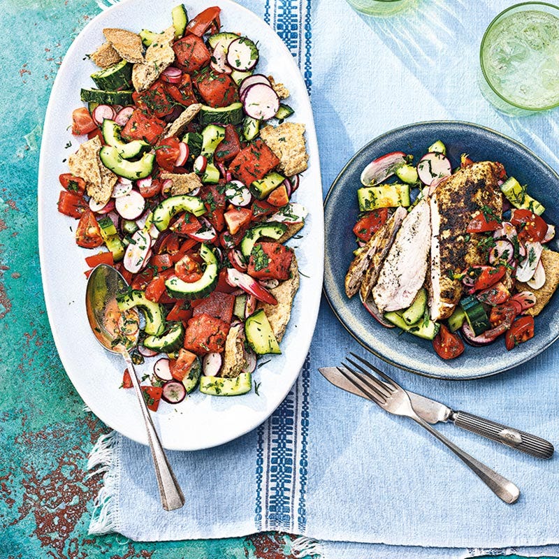 Hähnchen-Shawarma mit Fattoush-Salat