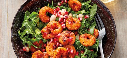 Rucolasalat mit Harissa-Crevetten / Rucolasalat mit Harissa-Garnelen