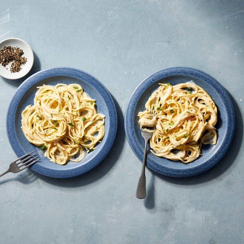 Photo de Spaghetti de pois chiches avec sauce Alfredo au fromage cottage par WW