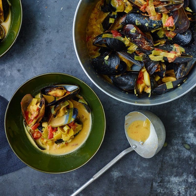 Photo de Moules avec poireaux, vin blanc et safran par WW