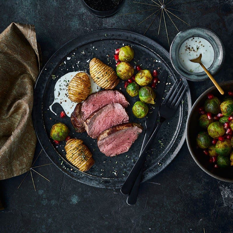Rinderfilet mit orientalischem Rosenkohl
