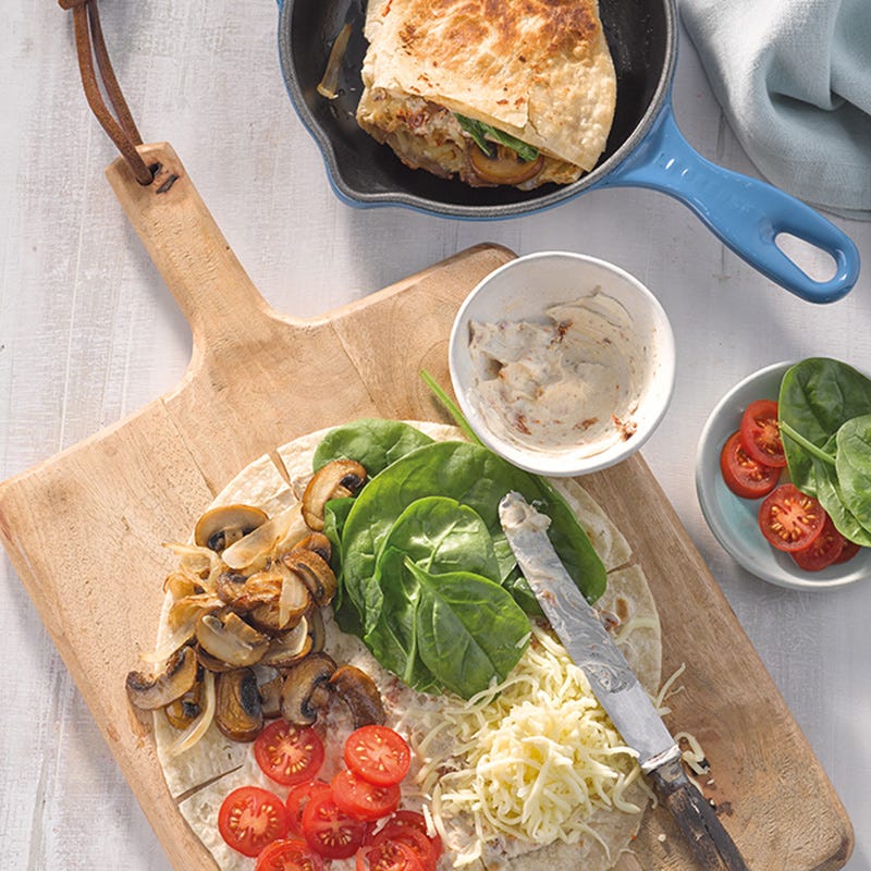 Pilzwrap mit Tomaten