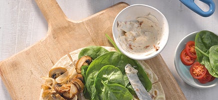 Wrap aux champignons et tomates