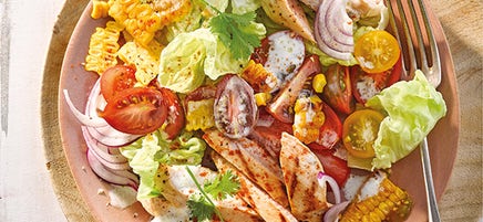 Pouletsalat mit Joghurtdressing / Hähnchensalat mit Joghurtdressing