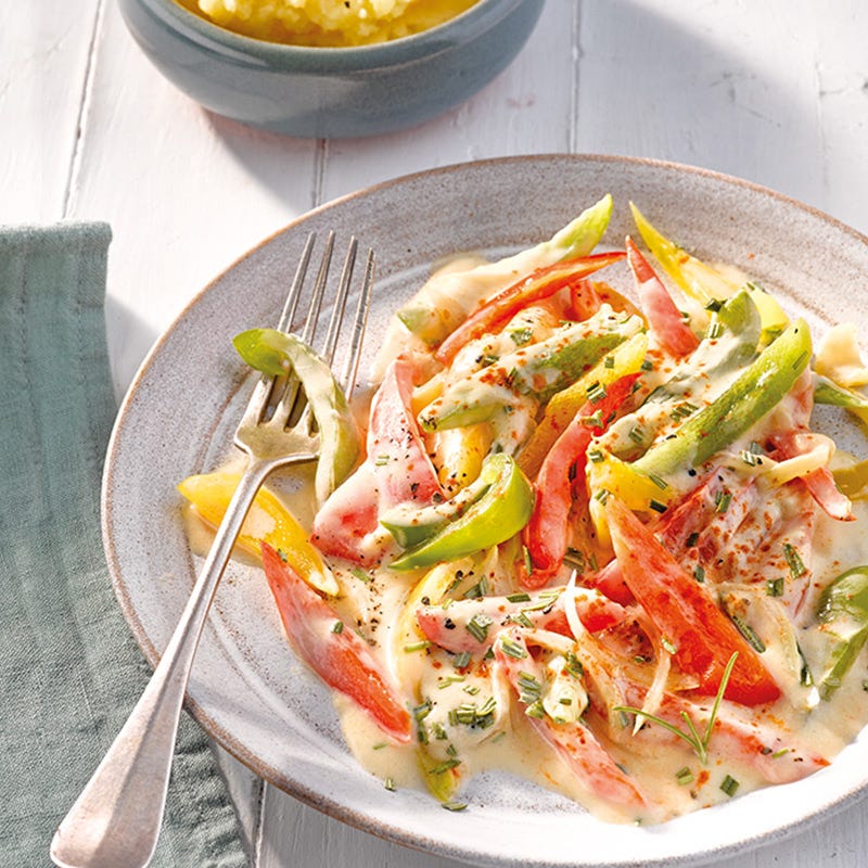 Paprikageschnetzeltes mit Püree