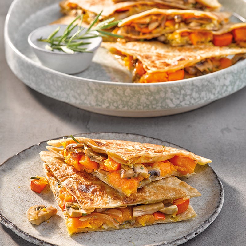 Kürbis-Pilz-Quesadillas